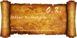 Odler Krisztina névjegykártya